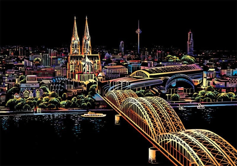 Scratch Painting  - Cities of the world 40,5x28,5 CM