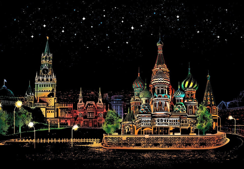 Scratch Painting  - Cities of the world 40,5x28,5 CM
