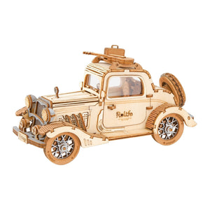 Rompecabezas de madera de transporte vintage 3D