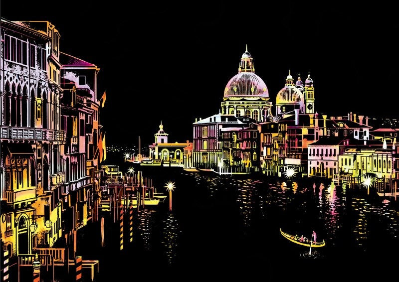 Scratch Painting  - Cities of the world 40,5x28,5 CM