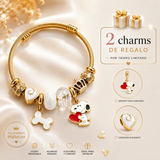Pulsera estilo pandora de snoopy con corazón